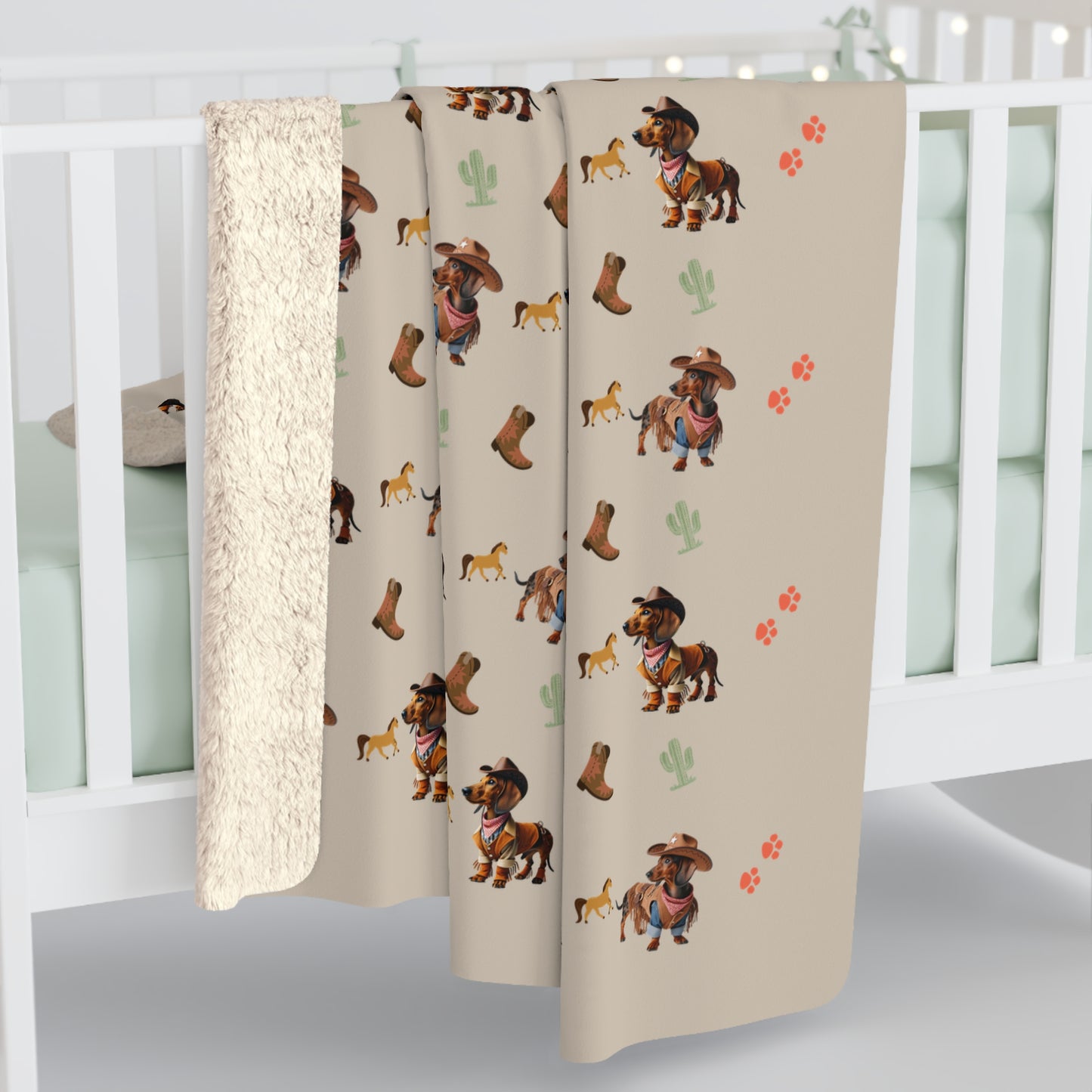 50x60" Western Weiner Sherpa Fleece Blanket