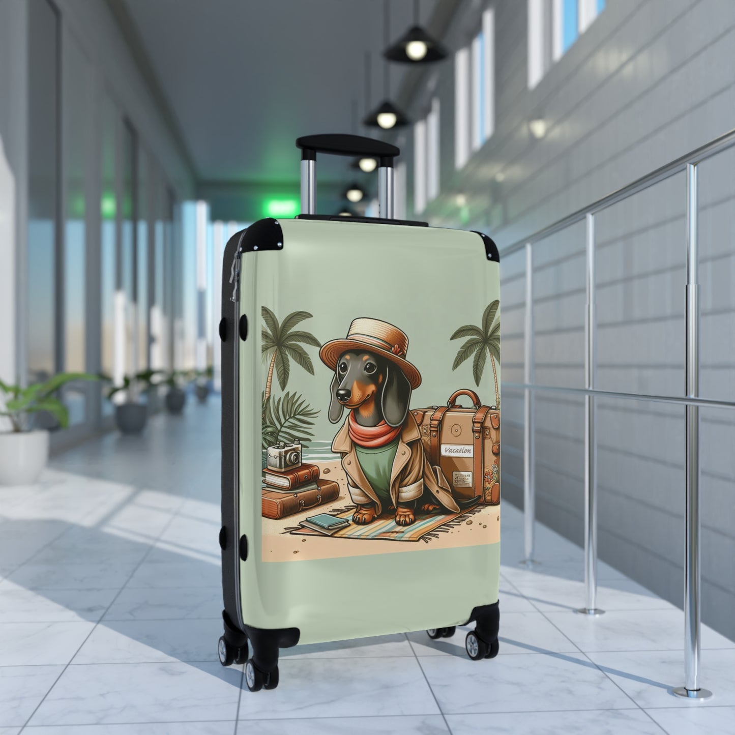 Suitcase - Dachshund on Vacation