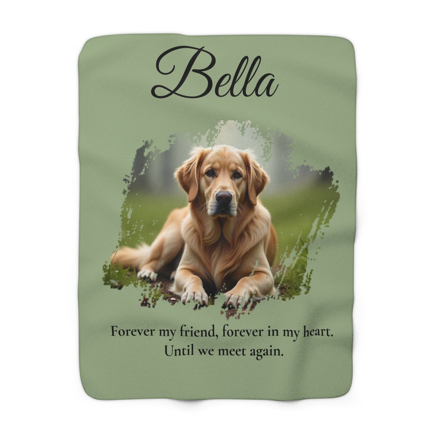 Personalized  "Forever in my heart" Memorial Sherpa Fleece Blanket