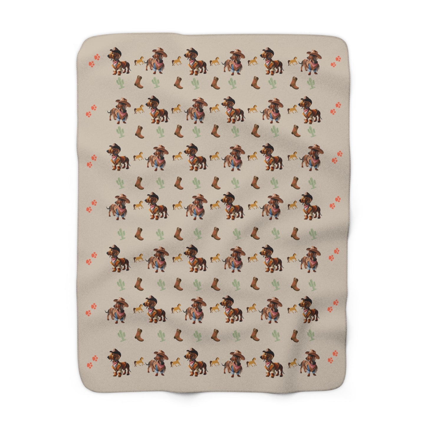 50x60" Western Weiner Sherpa Fleece Blanket