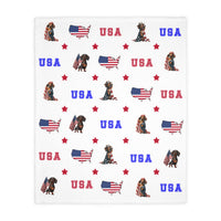 patriotic dachshund lightweight throw blanket
