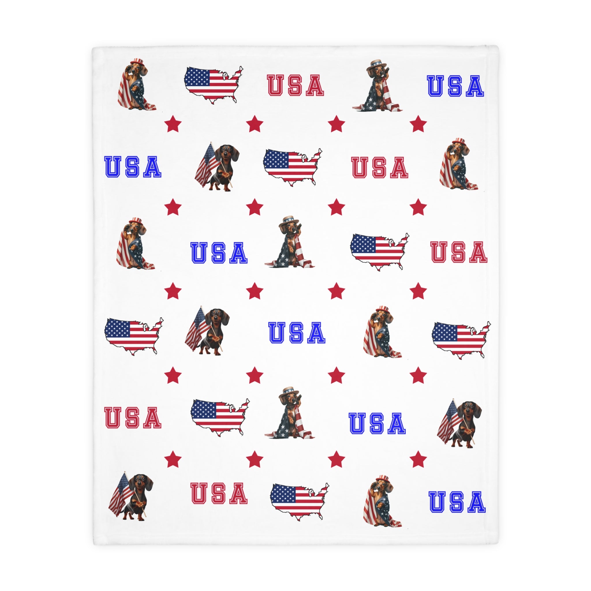 patriotic dachshund lightweight throw blanket