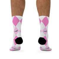 pink argyle socks with dachshunds - eco-friendly