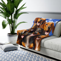50x60  Dachshund Selfie Sherpa Fleece Blanket