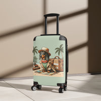 carry on size suitcase with dachshund vacation design