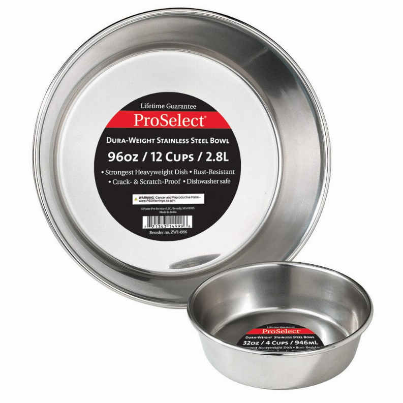 ProSelect Lifetime guraranteed Stainless Steel Pet Bowl