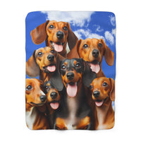 50x60  Dachshund Selfie Sherpa Fleece Blanket