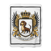 Doxie Nation Coat of Arms 50x60" Sherpa throw blanket