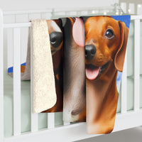 50x60  Dachshund Selfie Sherpa Fleece Blanket
