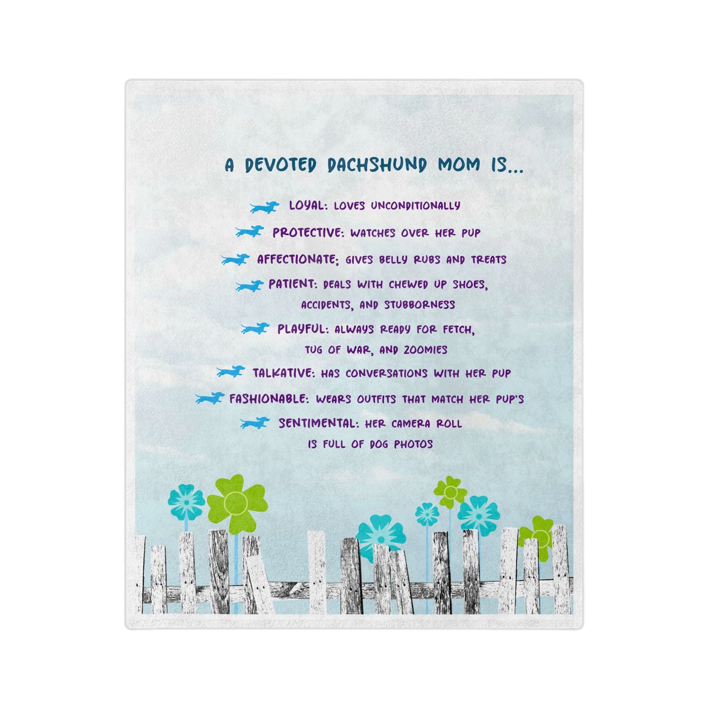 devoted dachshund mom throw blanket