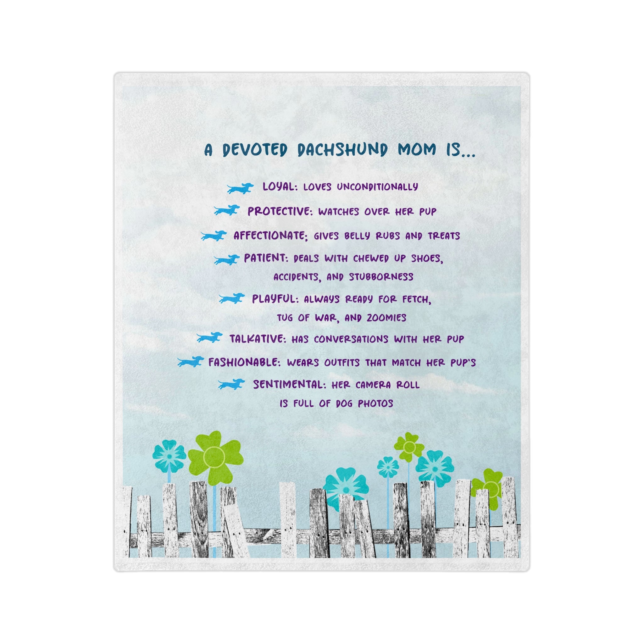 devoted dachshund mom throw blanket