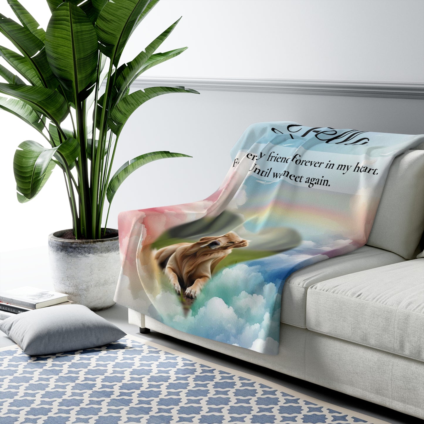 Personalized  "Forever in my heart" Memorial Sherpa Fleece Blanket