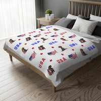 patriotic dachshund lightweight throw blanket