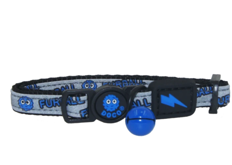 DOCO LOCO Reflective Cat collar with bell - blue