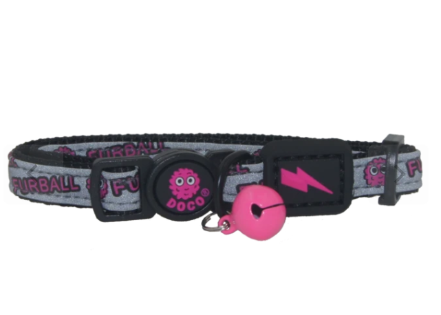 DOCO LOCO Reflective Cat collar with bell - pink