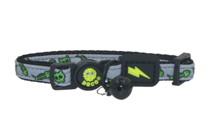 DOCO LOCO Reflective Cat collar with bell - green