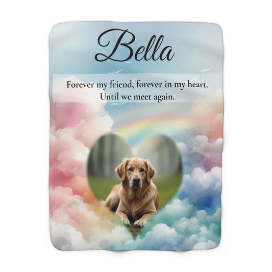 Personalized  "Forever in my heart" Memorial Sherpa Fleece Blanket