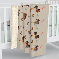 50x60" Western Weiner Sherpa Fleece Blanket