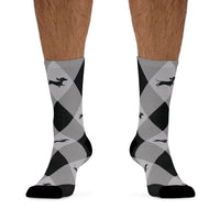 gray argyle socks with dachshunds - eco-friendly
