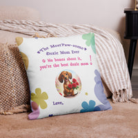 22x22" Personalized Doxie Mom pillow