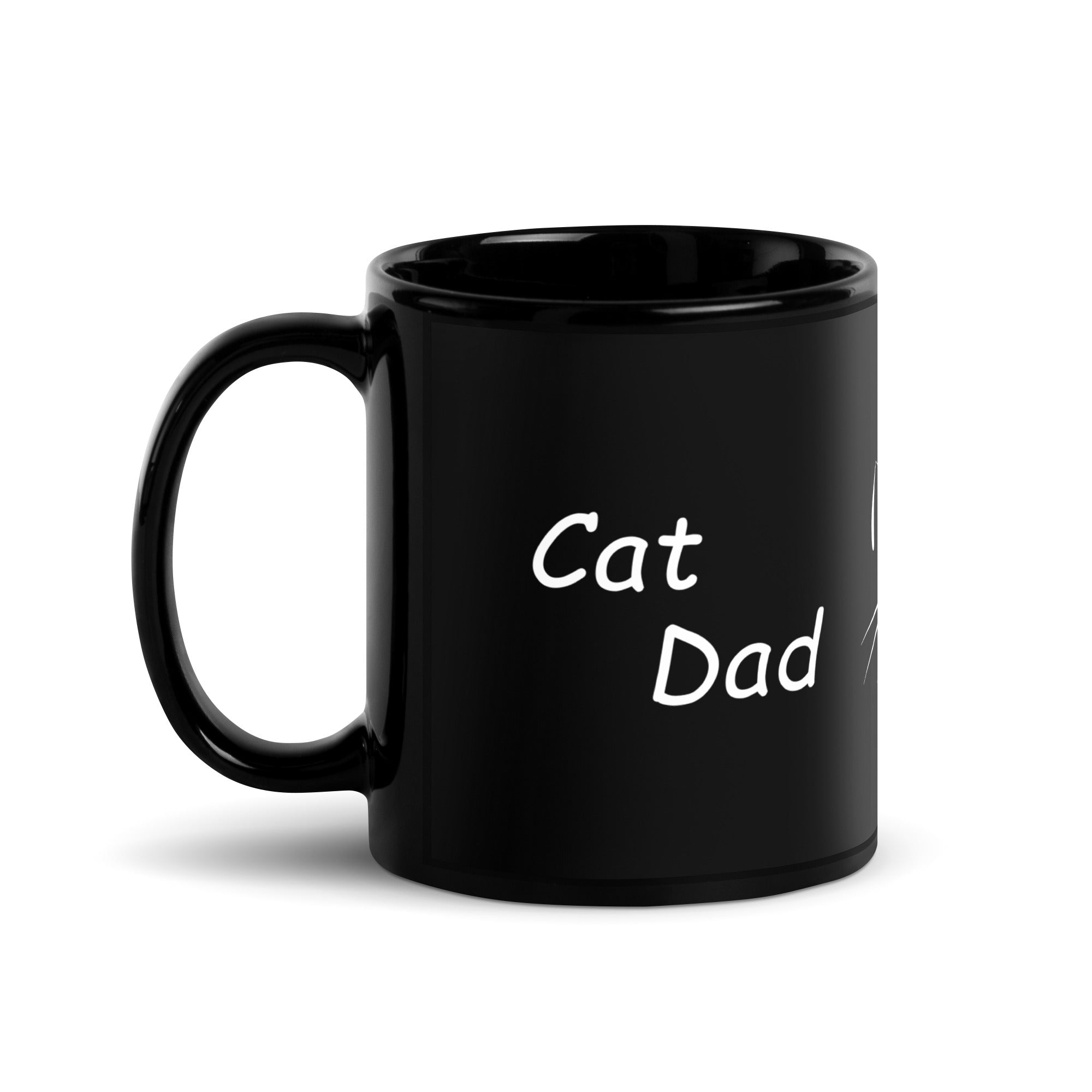 Cat Dad Design Ceramic Mug - Black Coffee Mug For Cat Lovers