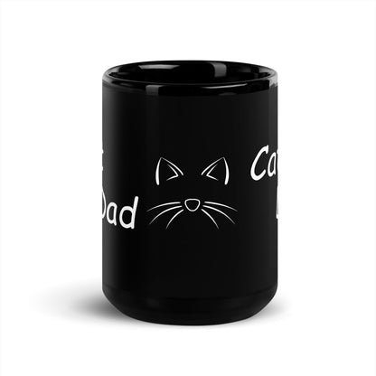 Cat Dad Design Ceramic Mug - Black Coffee Mug For Cat Lovers