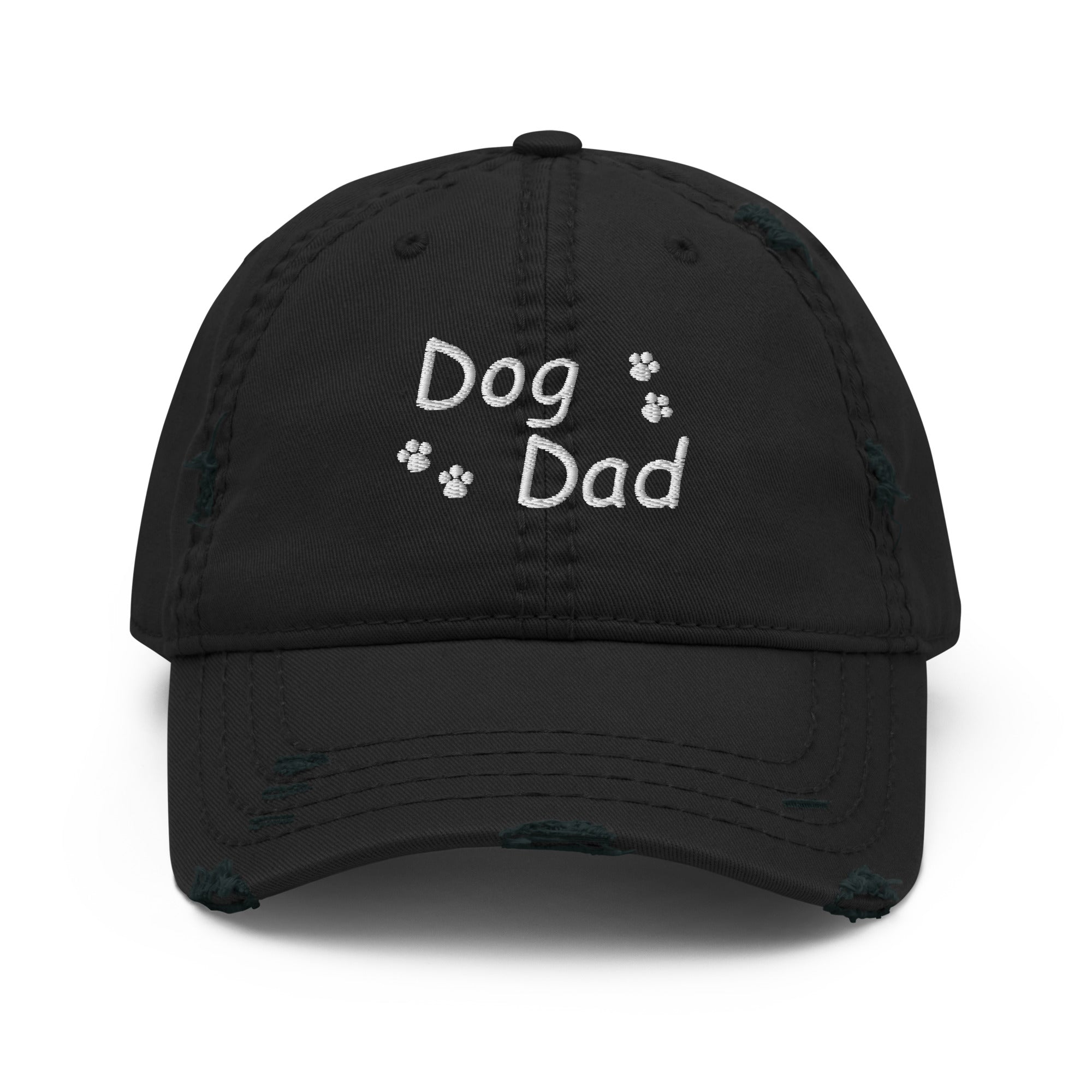 Black distressed dad hat for Dog Dads