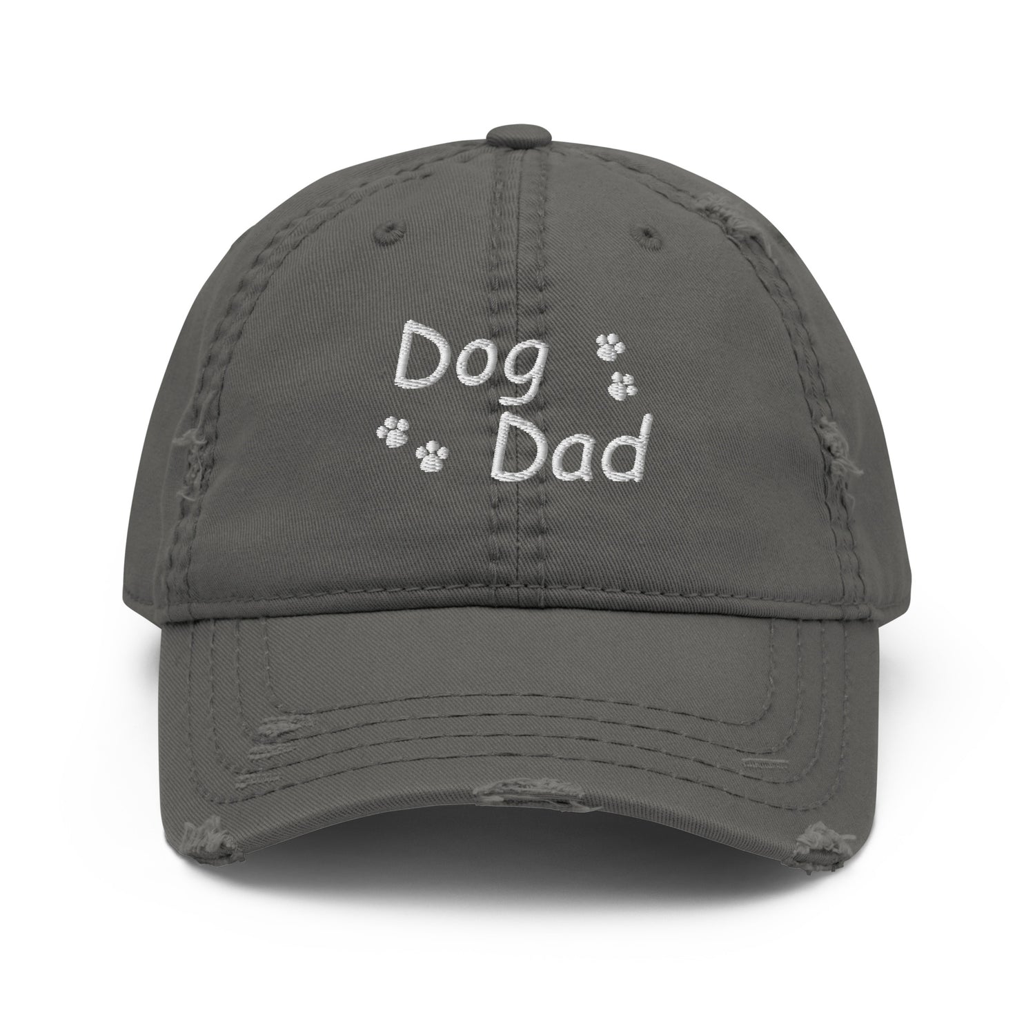 Gray distressed dad hat for Dog Dads