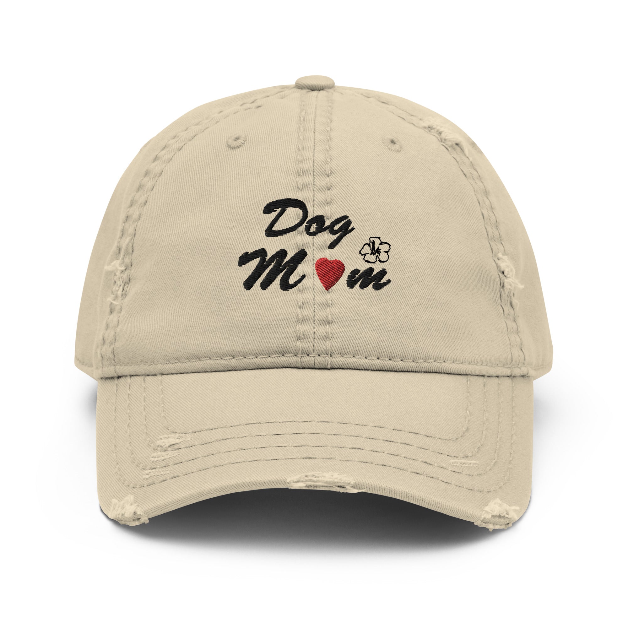 Adjustable Embroidered Distressed Hat for Dog Moms