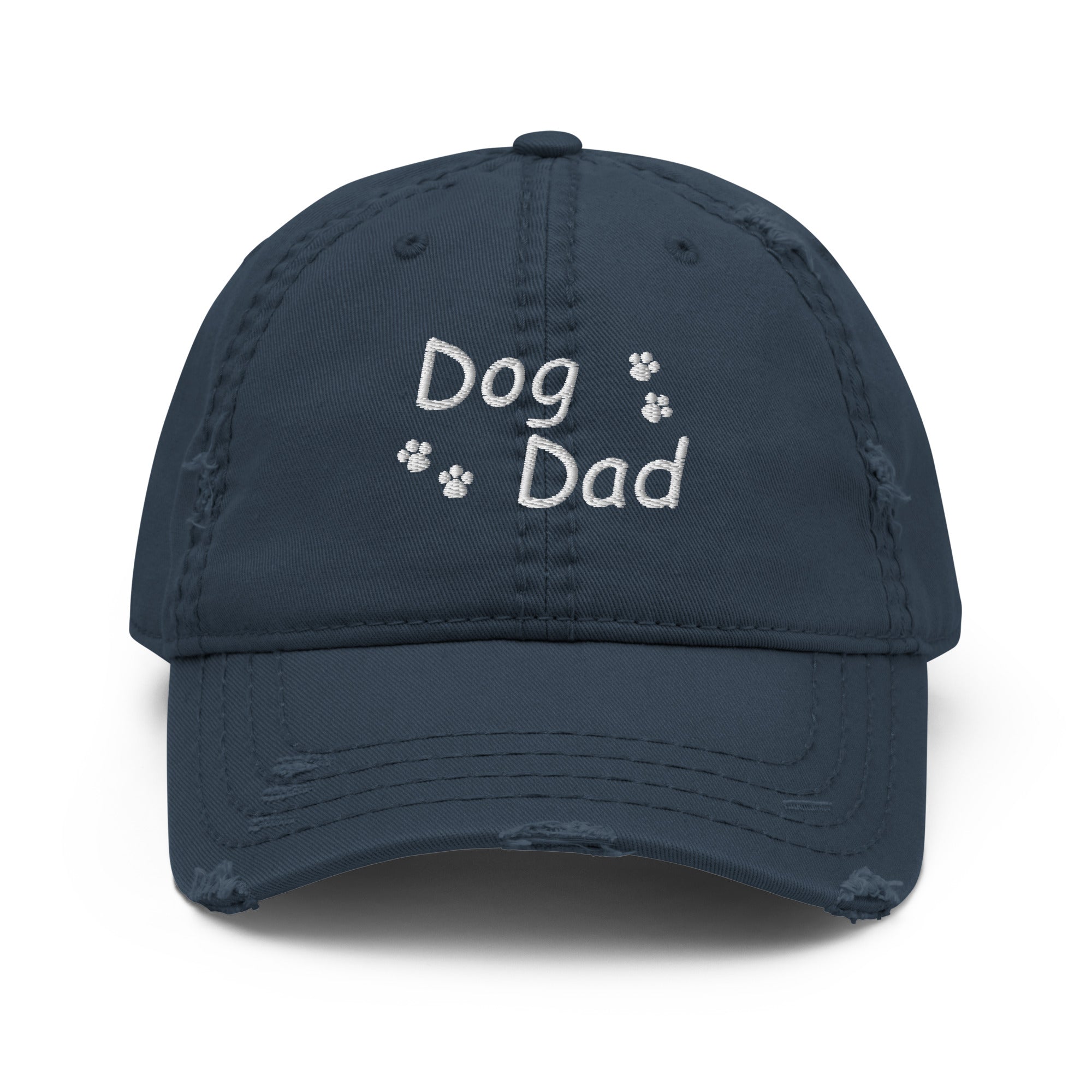 Blue distressed dad hat for Dog Dads