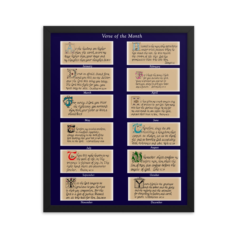 Verse of the Month Framed Wall Art - Home Decor Wall Canvas Online