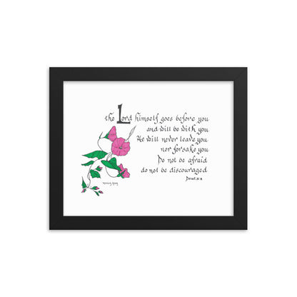 Calligraphy Deut. 31:8 Framed Wall Art - Home Decor Canvas 2024