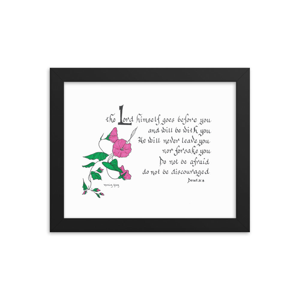 Calligraphy Deut. 31:8 Framed Wall Art - Home Decor Canvas 2024