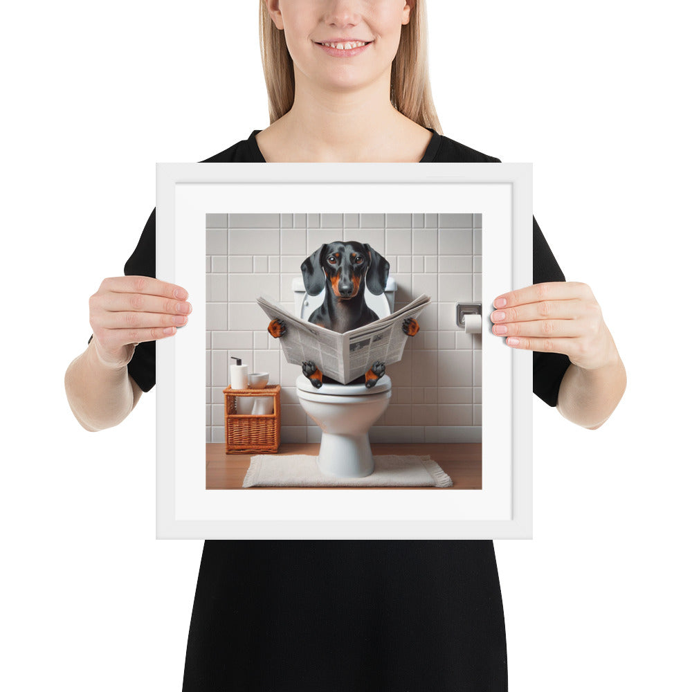 " The Morning News" framed print 14x14" white wood frame