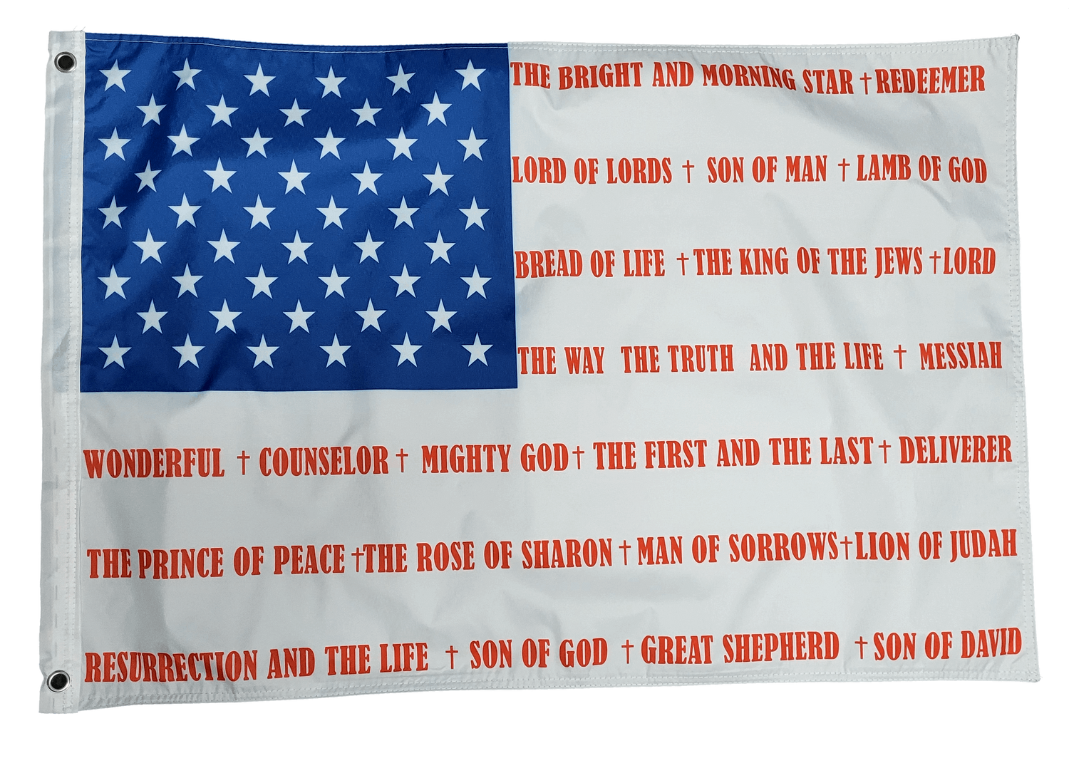 Names of Jesus Flag (Twist on the American Flag) Online