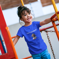 kids' unisex t-shirt with dachshund and "Team Dachshund" - royal blue