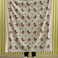 cowboy dachshund velveteen micorfiber throw pillow