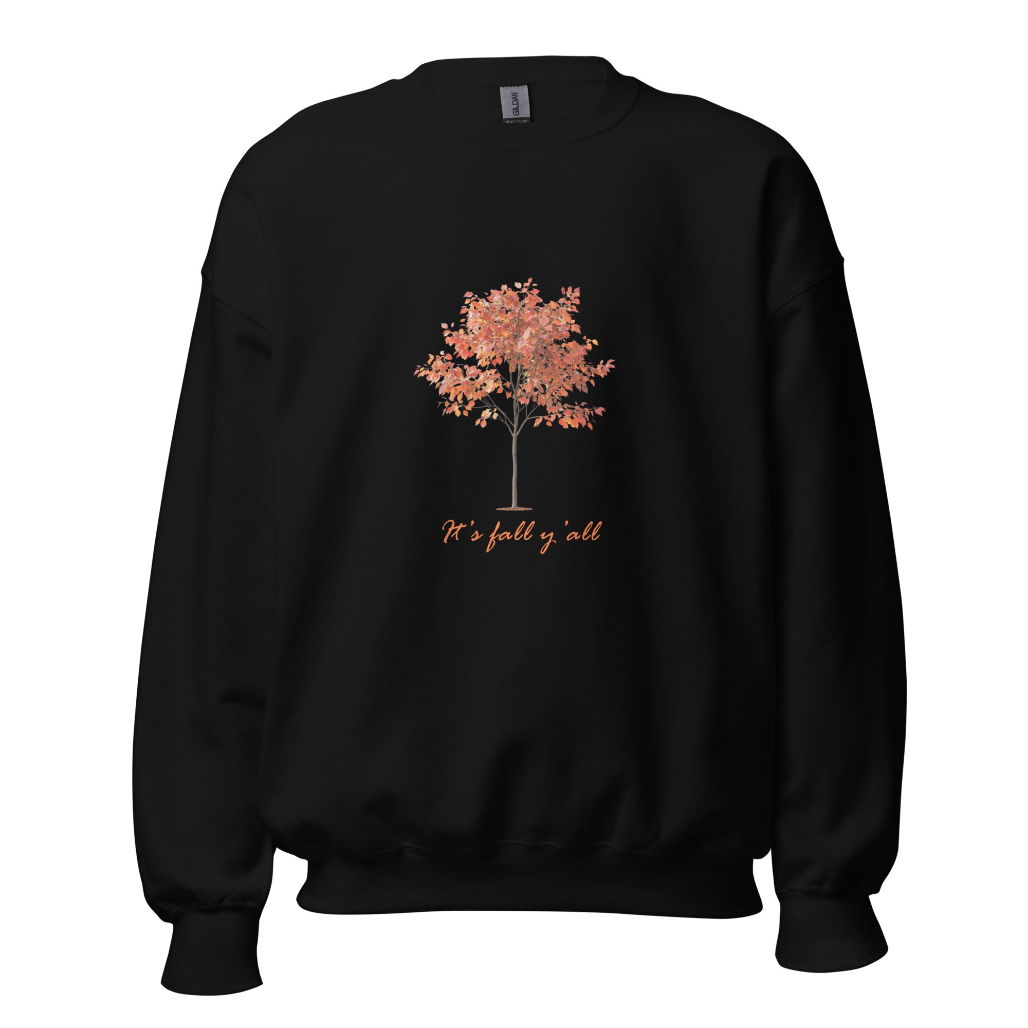 Black It's fall y'all  autumn tree unisex sweatshirt