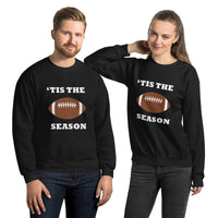 Black unisex sweatshirt with football and "'tis the season"