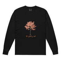 Black long-sleeve shirt with a tree graphic and"It's fall, y'all"