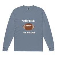 Navy blue  long-sleeve shirt with football graphic and 'TIS THE SEASON