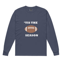 Navy blue  long-sleeve shirt with football graphic and 'TIS THE SEASON