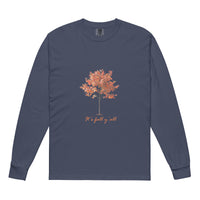Navy Blue long-sleeve shirt with a tree graphic and"It's fall, y'all"