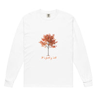 White long-sleeve shirt with a tree graphic and"It's fall, y'all"