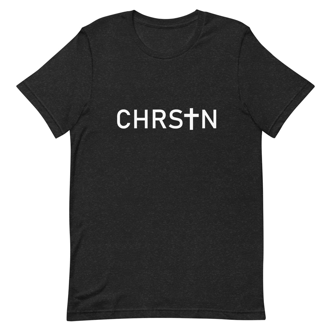  &quot;CHRS✝N&quot; Printed Short Sleeves T Shirt - Black O Neck Summer Top 2024