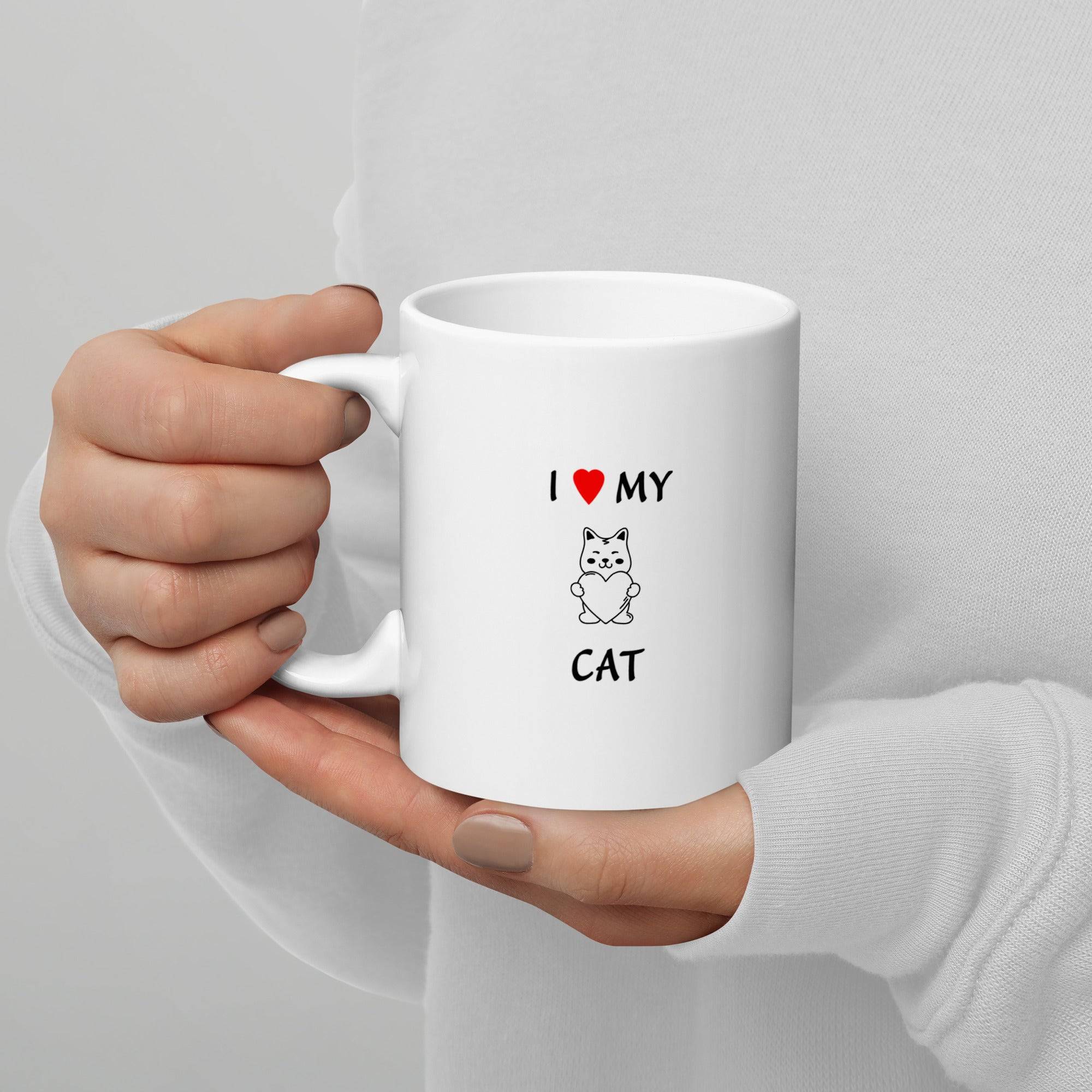 I  ♥ My Cat Printed Coffee Mug - White Ceramic Cup Online