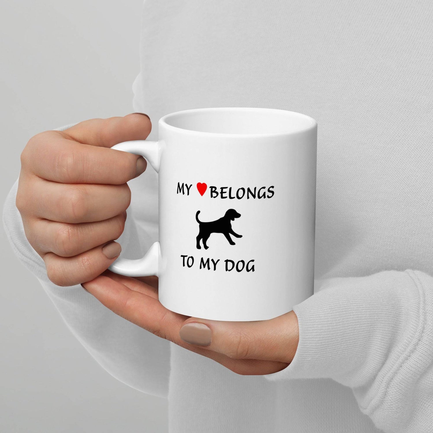 My ♥ Belongs to My Dog Coffee Mug - White Pet Lovers Cup Online