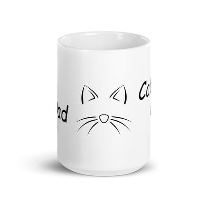 Cat Dad Design Ceramic Mug - White Coffee Mug For Cat Lovers