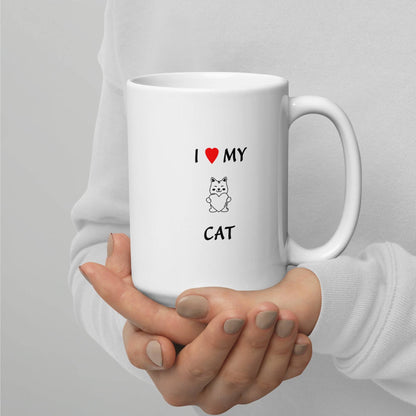 I  ♥ My Cat Printed Coffee Mug - White Ceramic Cup Online