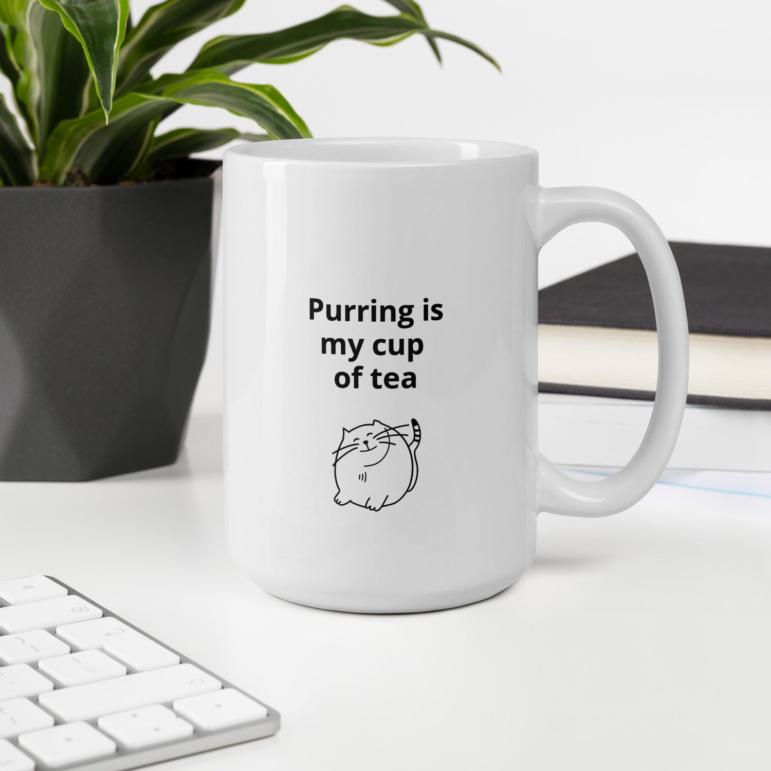 &quot;Purring is my cup of tea&quot; Printed Coffee Mug - Cat Lovers Mug Online